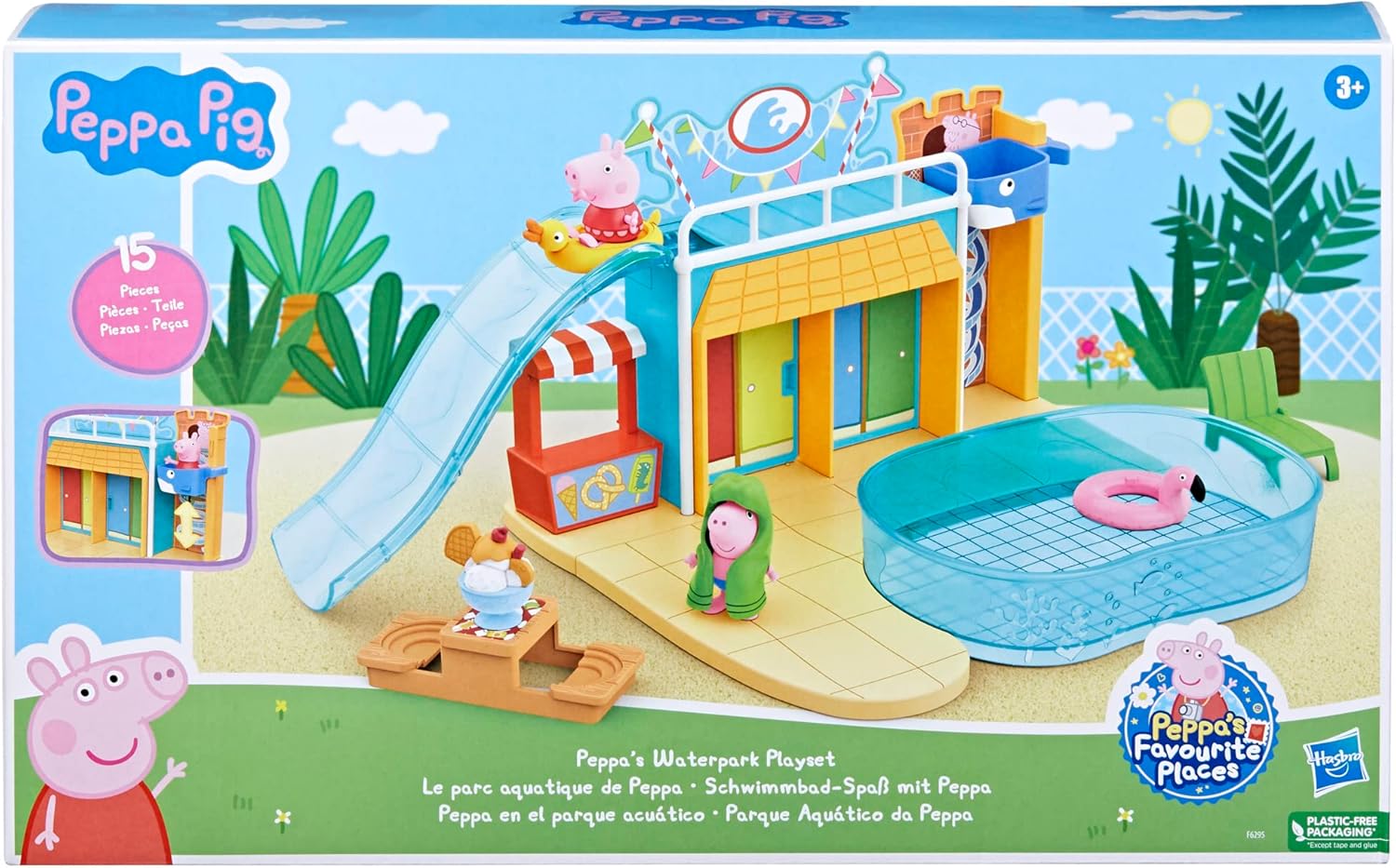 Peppa Pig Waterpark Playset with 2 Figures, Preschool Toys for 3+ Girls and Boys 24hrsmart